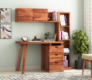 study table with bookshelf